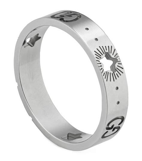 gucci bamboo ring white gold|Icon white gold ring with stars .